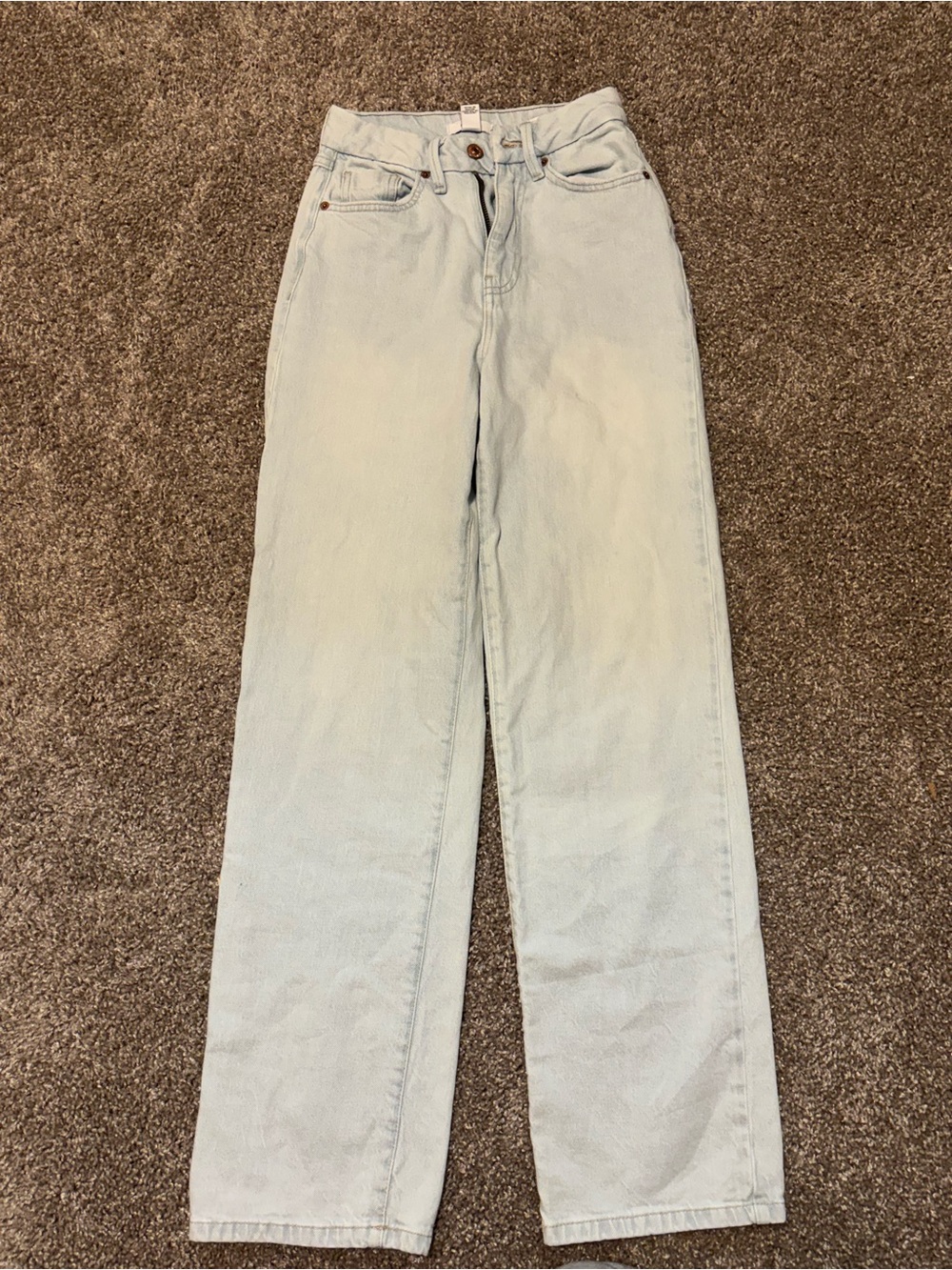 Forever 21 Light Blue Straight-Leg Jeans